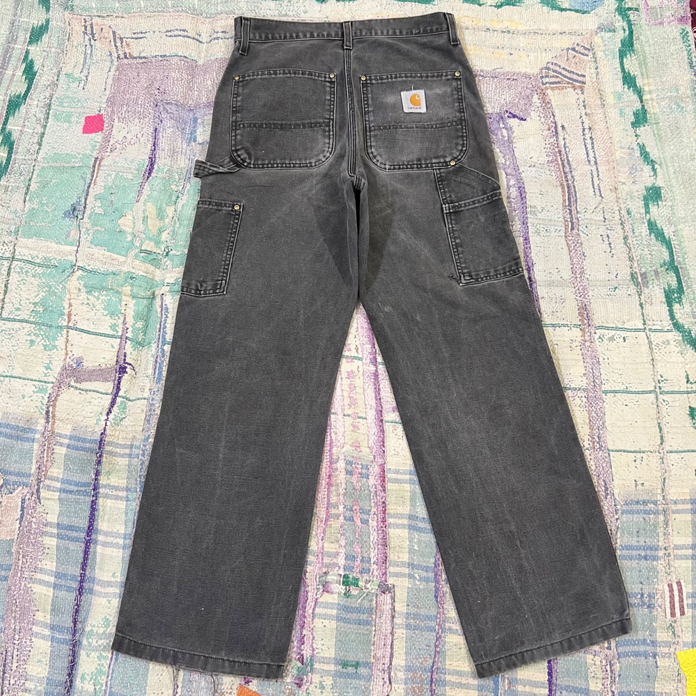vintage 90’s carhartt wu1305/ b02 blk single knee carpenter pants in black 31x29